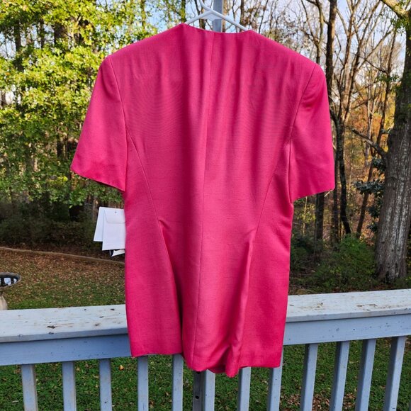 NEW Rena Rowan Womens Blazer Suit Top Size 4 Pink Button-Down Short Sleeve USA - Picture 6 of 12